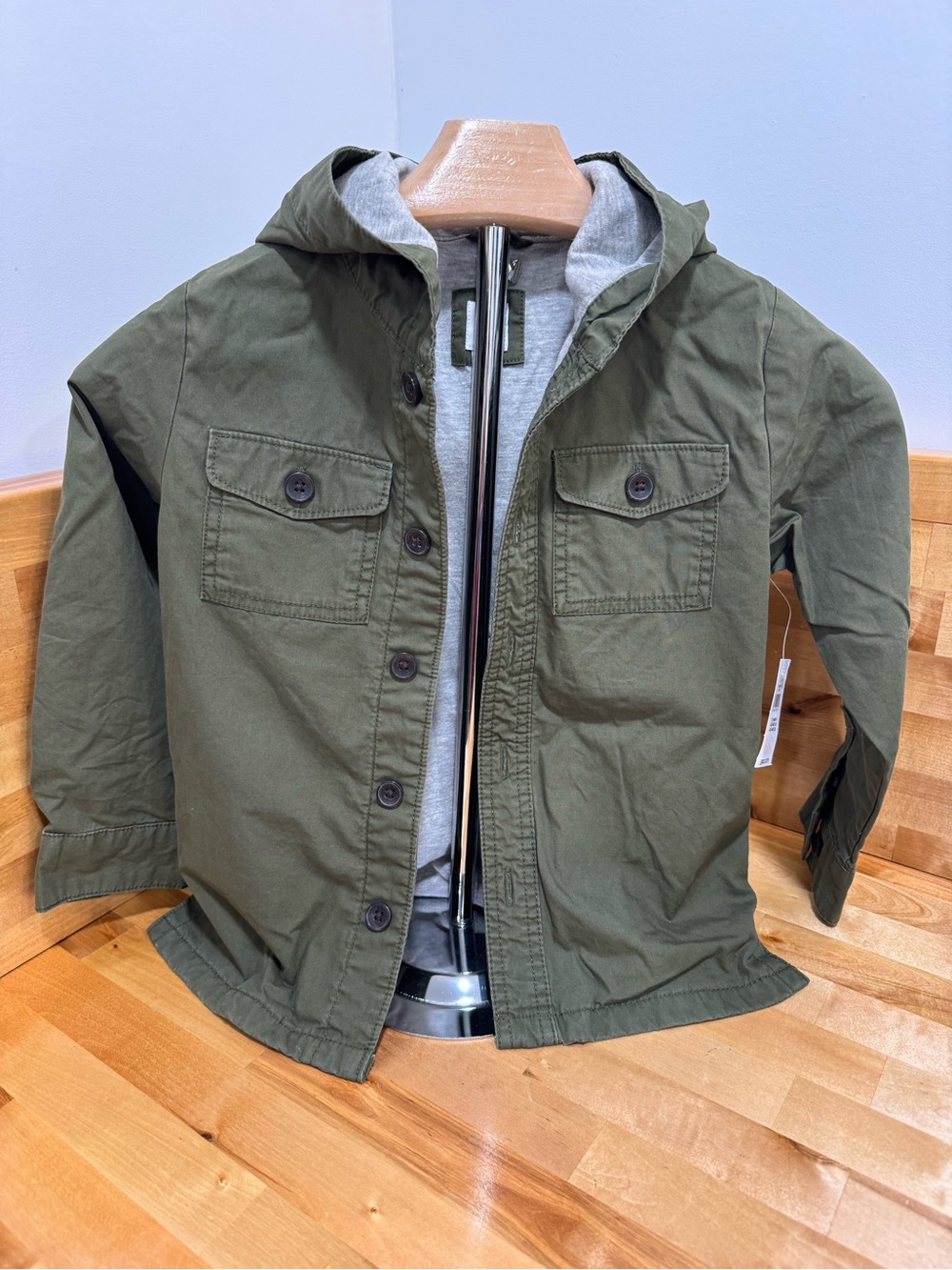 GAP Olive Green Kids Hooded Utility Jacket